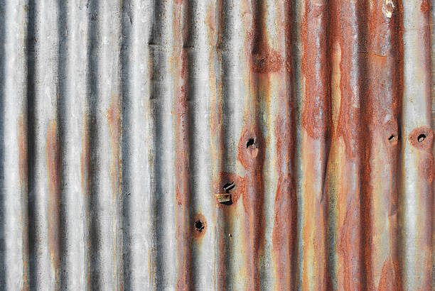 istock Old rusty damaged piece of metal roofing 178778118