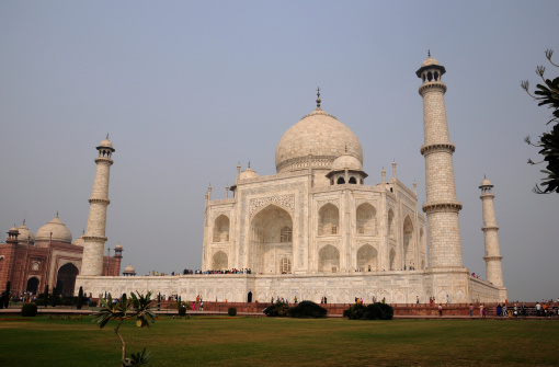 This immense mausoleum was built on the orders of Shah Jahan, the fifth Muslim Mogul emperor, to honor the memory of his beloved late wife. Built out of white marble