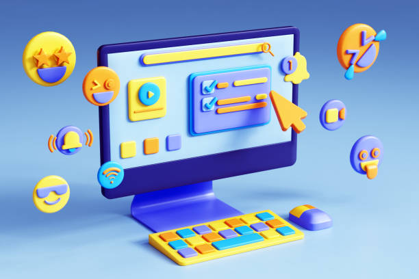 istock PC with 3D Icons. Social Network and Online Communication Concept. 1787782557