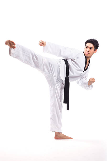 taekwondo action stock photo