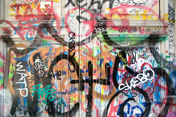 istock Graffiti on a door of Milan Italy 178779455