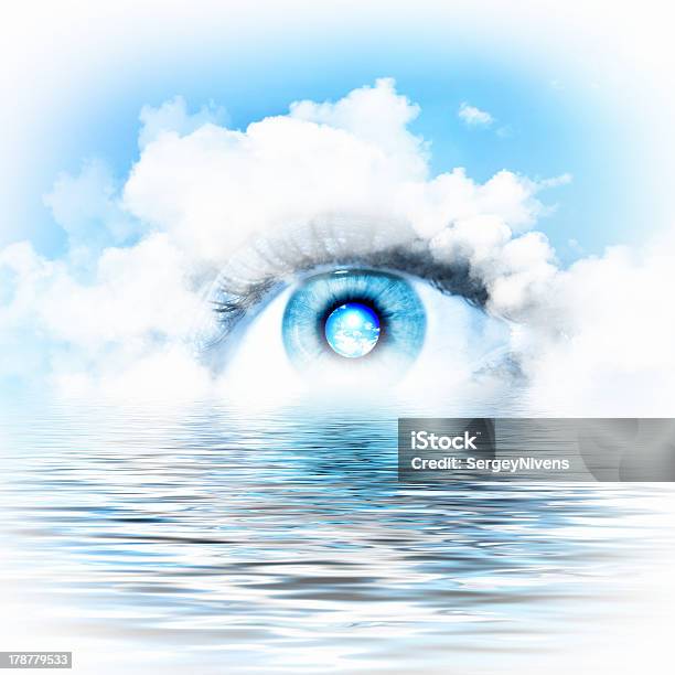 Eye Overlooking Water Scenic Stock Photo - Download Image Now - Abstract, Astronomy, Blue