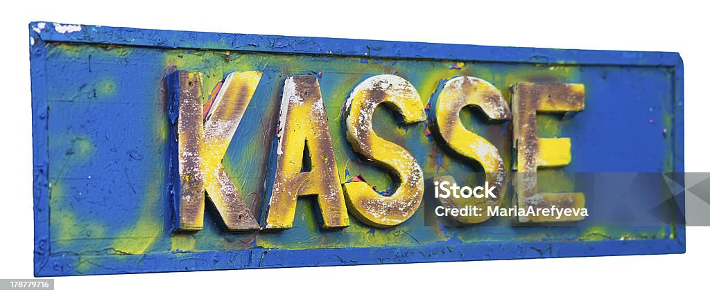German cashpoint - kasse Kasse is german cashpoint. This one is for a traveling circus. Conteins clipping path ATM Stock Photo