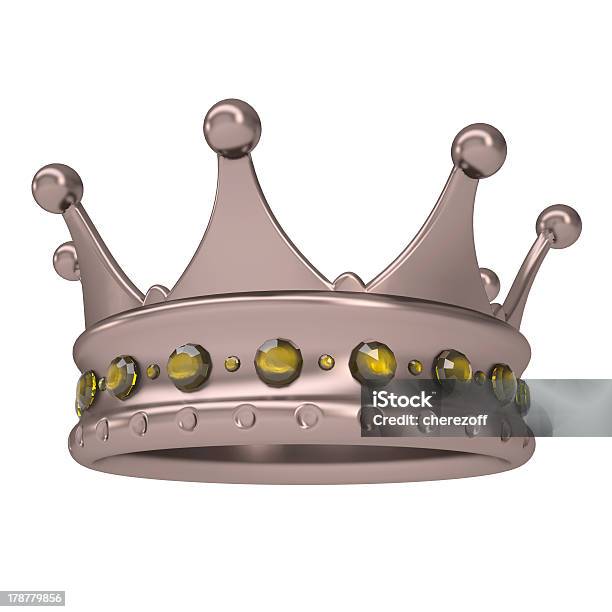 청동색 왕관 장식된 옐로우 사파이어 3차원 형태에 대한 스톡 사진 및 기타 이미지 - 3차원 형태, 국왕, 금속