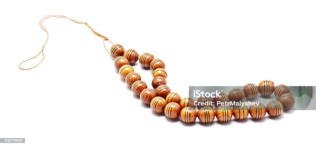 Collana in legno - Foto stock royalty-free di Collana