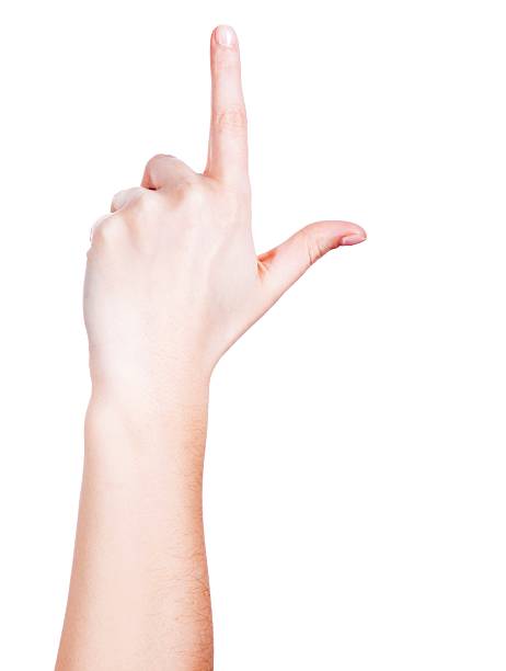 istock Female hand with finger isolated on white 178780407
