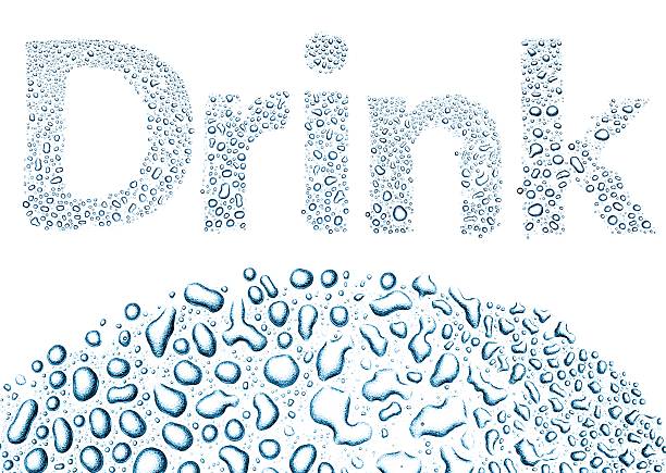 istock Drink made of water drops, background on white 178781604