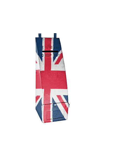 British flag on drop box stock photo