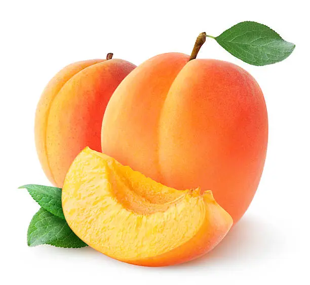 Photo of Fresh apricots isolated on white