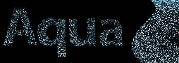 istock Aqua made of water drops, background on black 178783563
