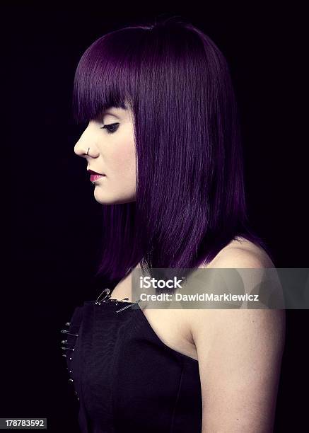 Purple Lady Stock Photo - Download Image Now - 20-24 Years, Adolescence, Adult