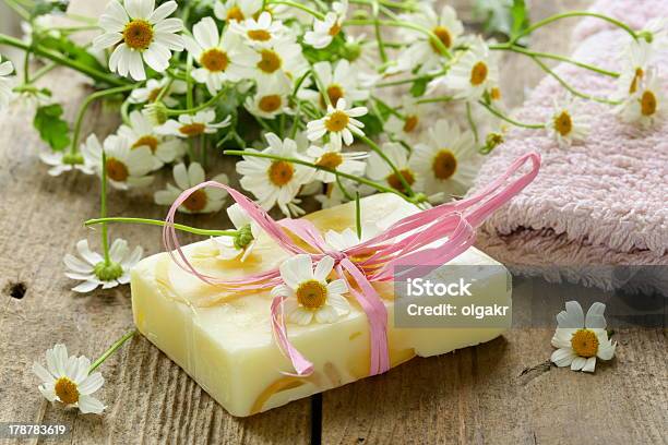 Handmade Soap With Flowers On The Organic Background Stock Photo - Download Image Now