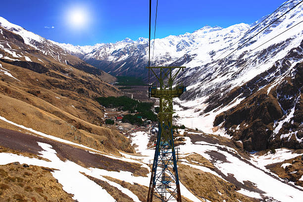 istock Wonderful view of  cableway in the mountains. 178783791