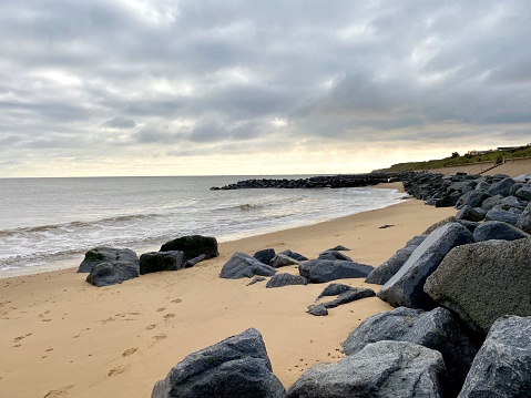 The  beautiful beach at Hopton on Sea near Great Yarmouth in winter