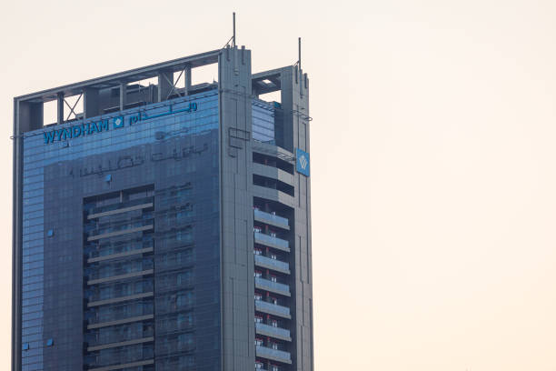 Dubai, United Arab Emirates - June 21, 2023: Wyndham Dubai Marina hotel in Dubai