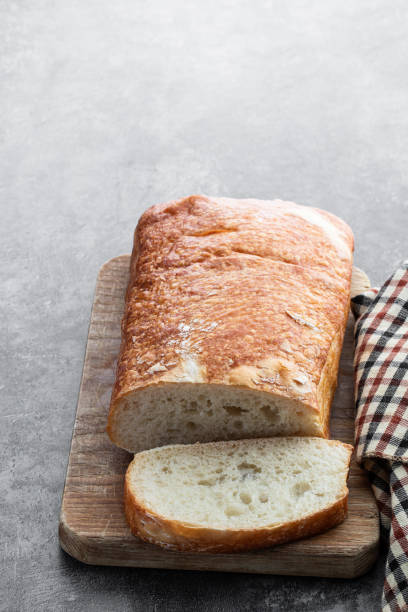 istock Ciabatta italian bread on gray background 1787850707
