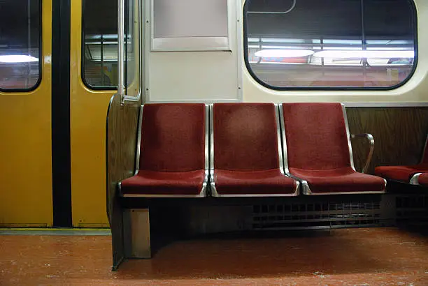 "Empty TTC subway seats, Toronto"