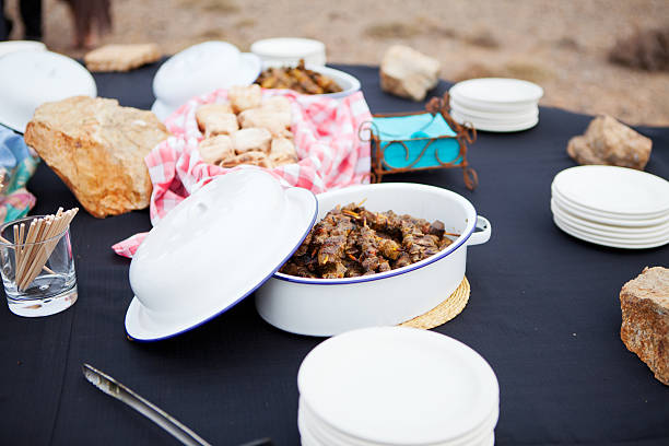 istock Fresh mutton meat kebabs and roasted bread served in dishes 178785273