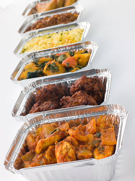 istock Selection Of Indian Take Away Dishes In Foil Containers 178786246