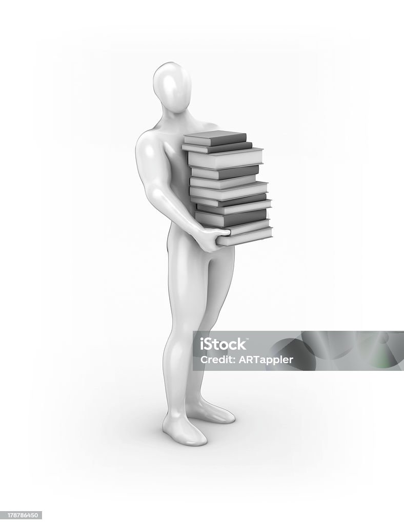Reading man for your text on butt end of the books Adult Stock Photo