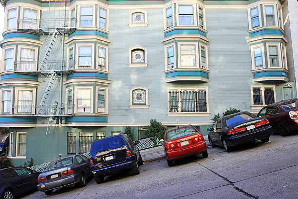 일반적인 샌프란시시코 road - residential district san francisco county house city 뉴스 사진 이미지