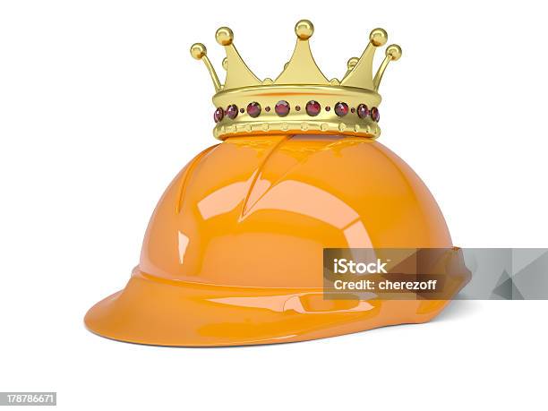 Crown On Helmet Stock Photo - Download Image Now - Crown - Headwear, Helmet, Work Helmet