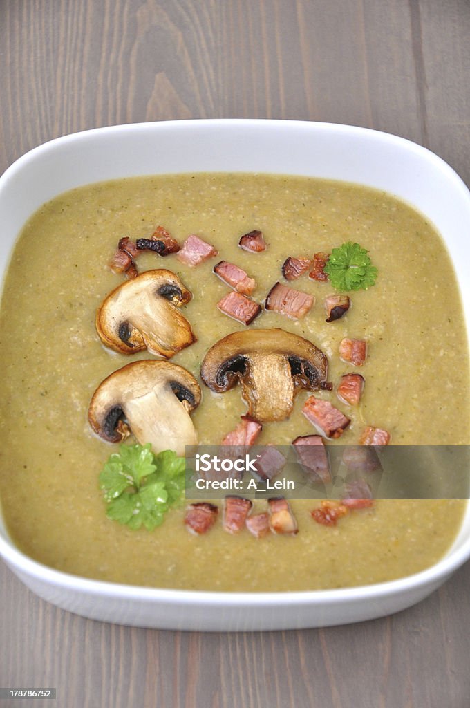 Mushroom soup Home made Mushroom soup in a bowl Appetizer Stock Photo