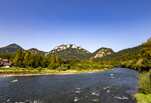 Pieniny National Park - a national park located in the northern part of Slovakia, on the border with Poland. View of the Trzy Korony peak