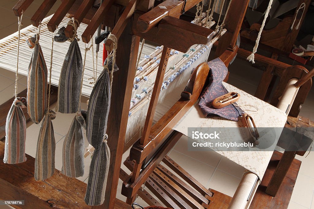 hand loom an old wooden handloom Art And Craft Stock Photo