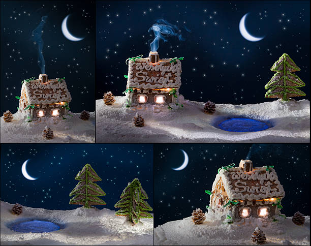 istock Poster gingerbread cottages for Christmas 178788903