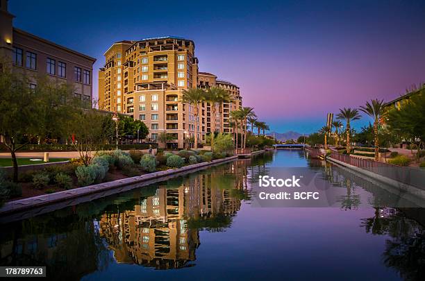 Arizona Canal Running Throgh Scottsdaleazusa Stock Photo - Download Image Now - Scottsdale - Arizona, Arizona, Landscape - Scenery