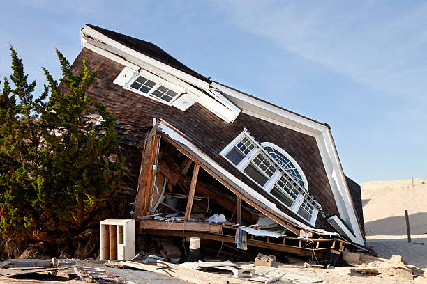 istock Home damaged on Ortley Beach in New Jersey from a hurricane 178790239