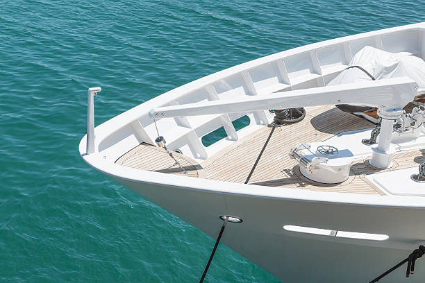 istock Ship bow of luxury moored yacht 178790813