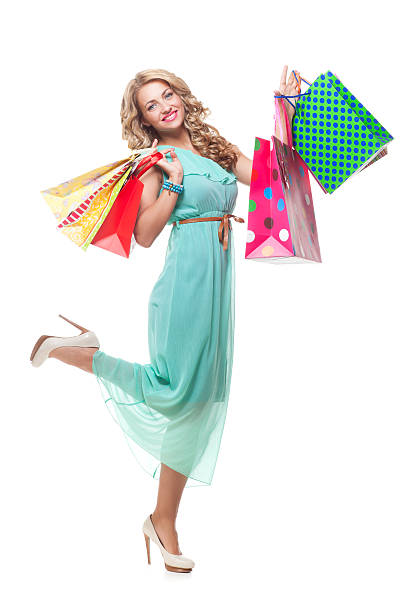 istock Bold girl holding shopping bags 178791122