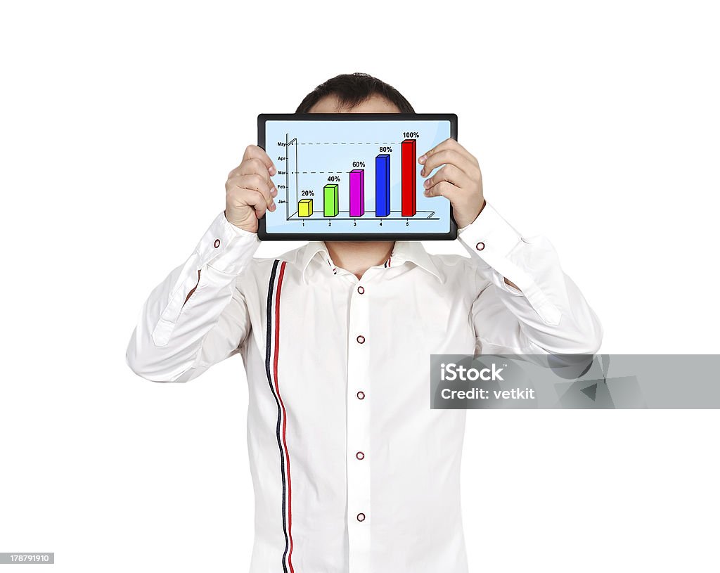 Uomo d'affari tenendo il tablet - Foto stock royalty-free di Adulto