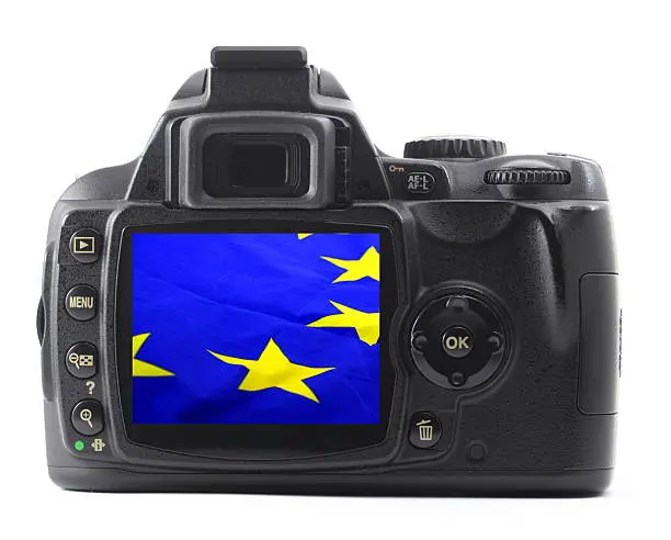 Photo of eu flag in digicam