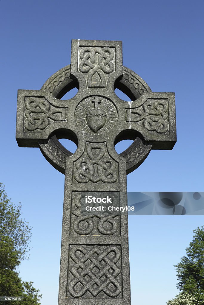 Keltisches Kreuz Tombstone - Lizenzfrei Bildhintergrund Stock-Foto