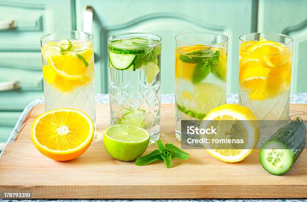 Vitaminfortified Water Stock Photo - Download Image Now - Citrus Fruit, Close-up, Cucumber