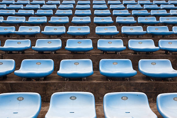 istock blue rubber seats in track field 178793329