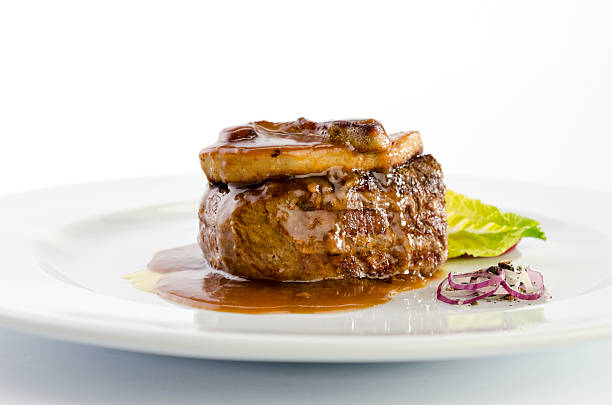 Beef foie gras stock photo