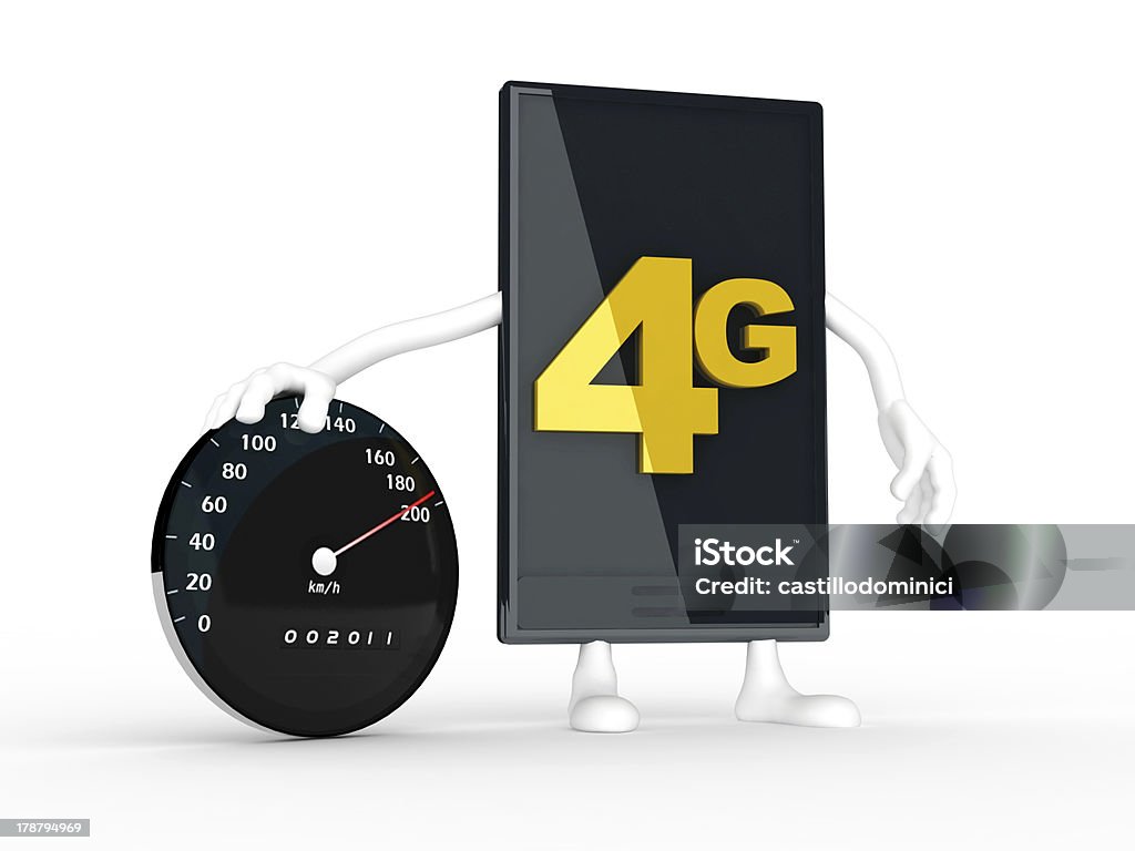 smartphone affichant le haut débit de 4 g. - Photo de 4G libre de droits