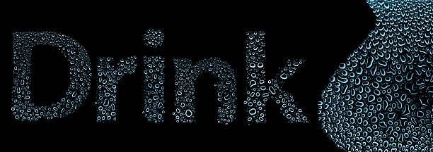 istock Drink made of water drops, background on black 178795756