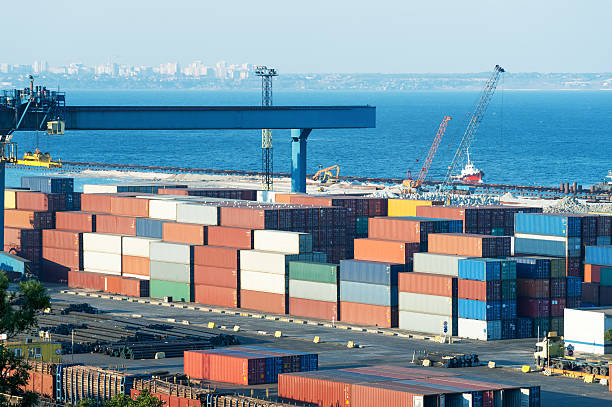 istock Containers in port at day 178795761