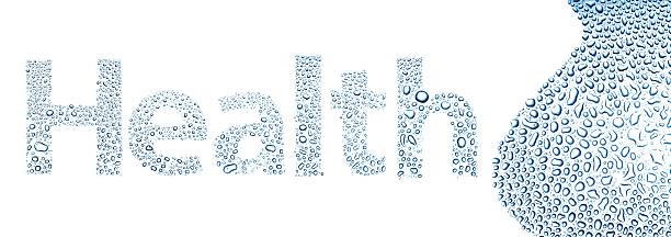 istock Health made of water drops, background on white 178796016
