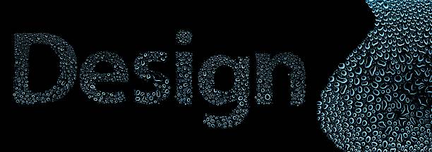 istock Design made of water drops, background on black 178796018