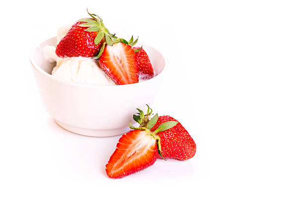 istock Fresh ice cream in a plate with strawberry isolated 178796643
