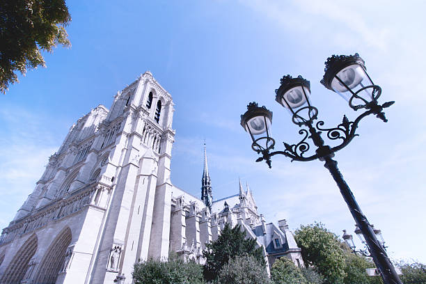 Romantic scenery of Notre dame de Paris processed with pastel colors