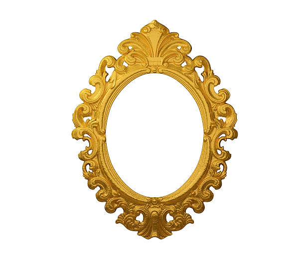 istock Picture Frame Gold Round Oval, White Isolated Studio Shot 178798123