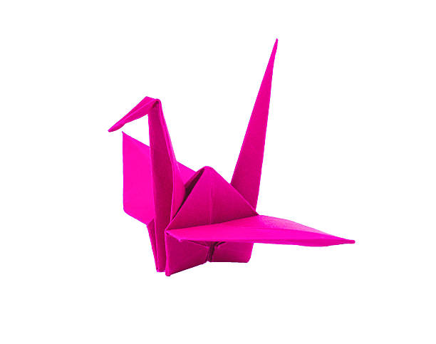 istock origami pink paper bird on white background 178798180