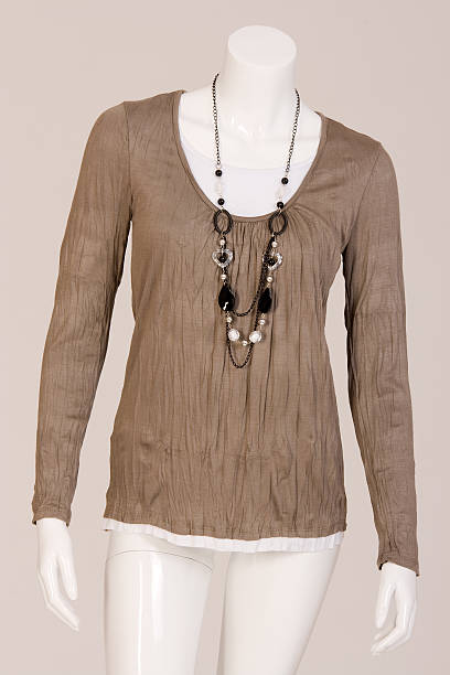 istock Beige T-shirt with chain 178798354